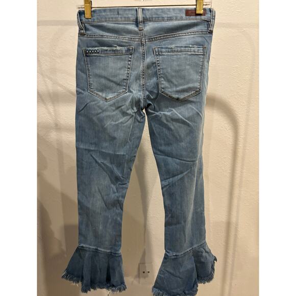 Blank NYC x Revolve Ruffle Crop Jeans Fancy That Wash Aize 26 New - Picture 6 of 7